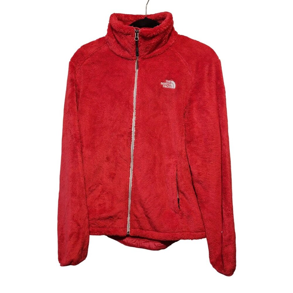 North Face Jacket Womens Medium Full Zip Long Sleeve Outdoors Fuchsia Fleece